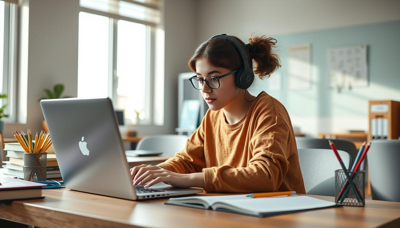 Students collaborating in a study area